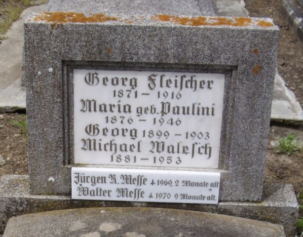 Fleischer Georg 1871-1916 Paulini Maria 1876-1946 Grabstein